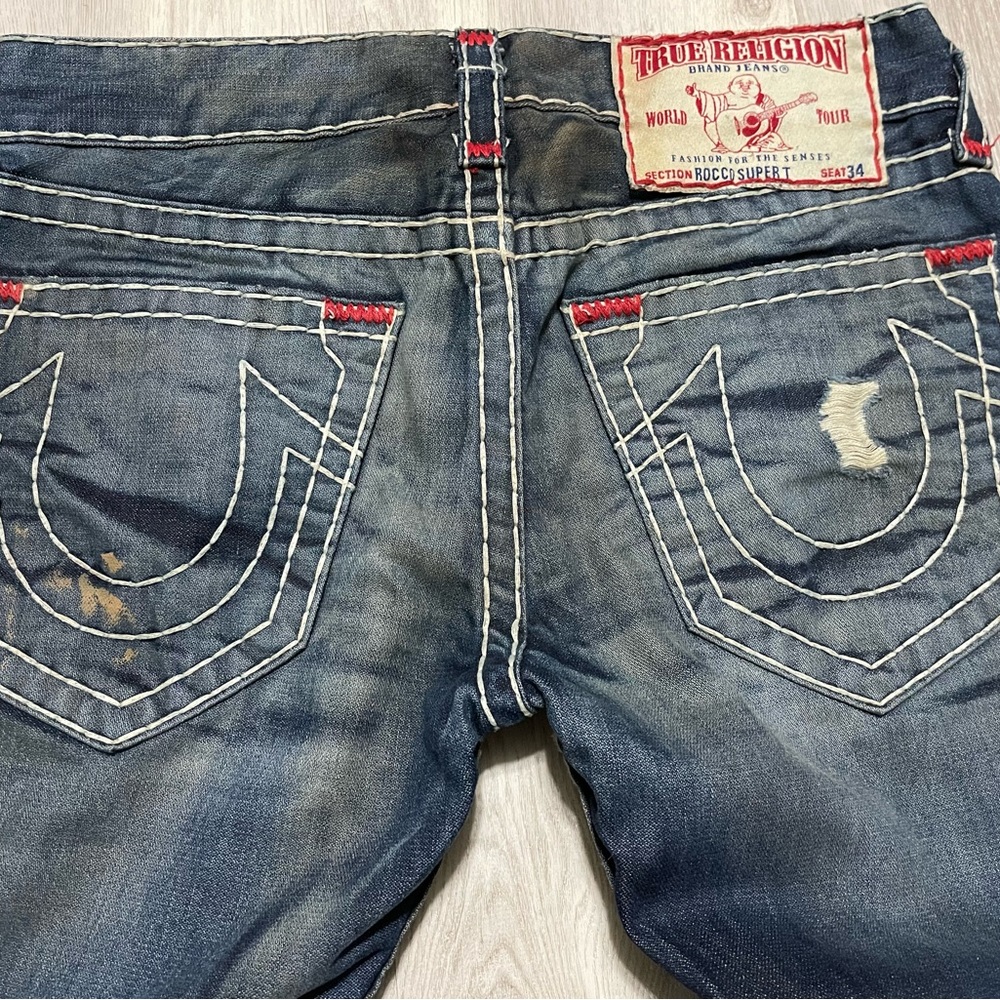 Mens Vintage True Religion Rocco Super T skinny fit jeans 30x34 Very Rare Grail